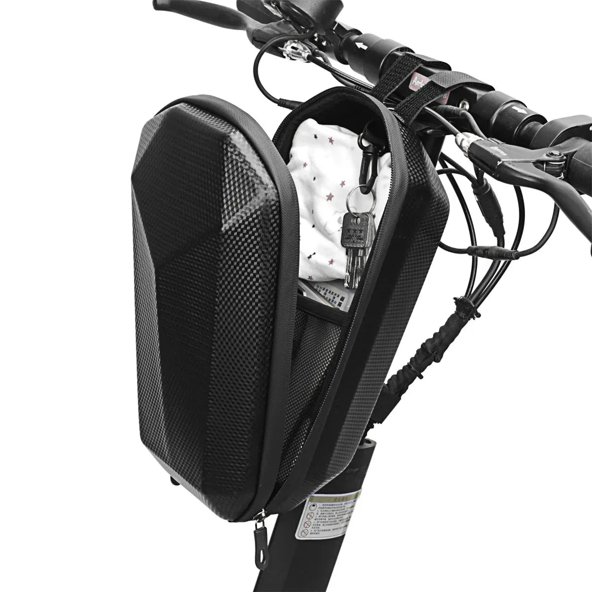 Sacoche avant rigide 4L pour trottinette et vélo – Étanche et coque EVA – vue 2