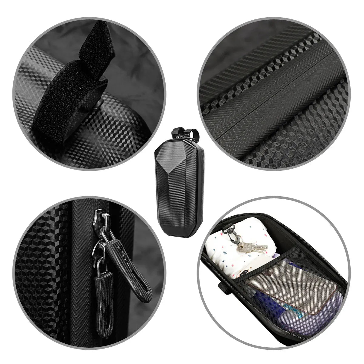 Sacoche avant rigide 4L pour trottinette et vélo – Étanche et coque EVA – vue 6