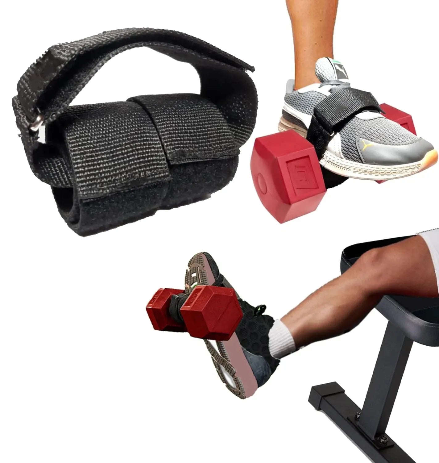 Sangle de poids cheville / pied – Entraînement de résistance personnalisable avec haltères