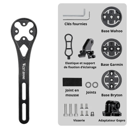 Support compteur Garmin/Bryton/Wahoo pour cintres aérodynamiques – Fixation sous cintre – vue 2