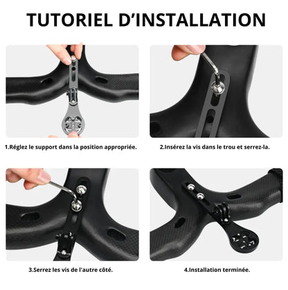 Support compteur Garmin/Bryton/Wahoo pour cintres aérodynamiques – Fixation sous cintre – vue 3