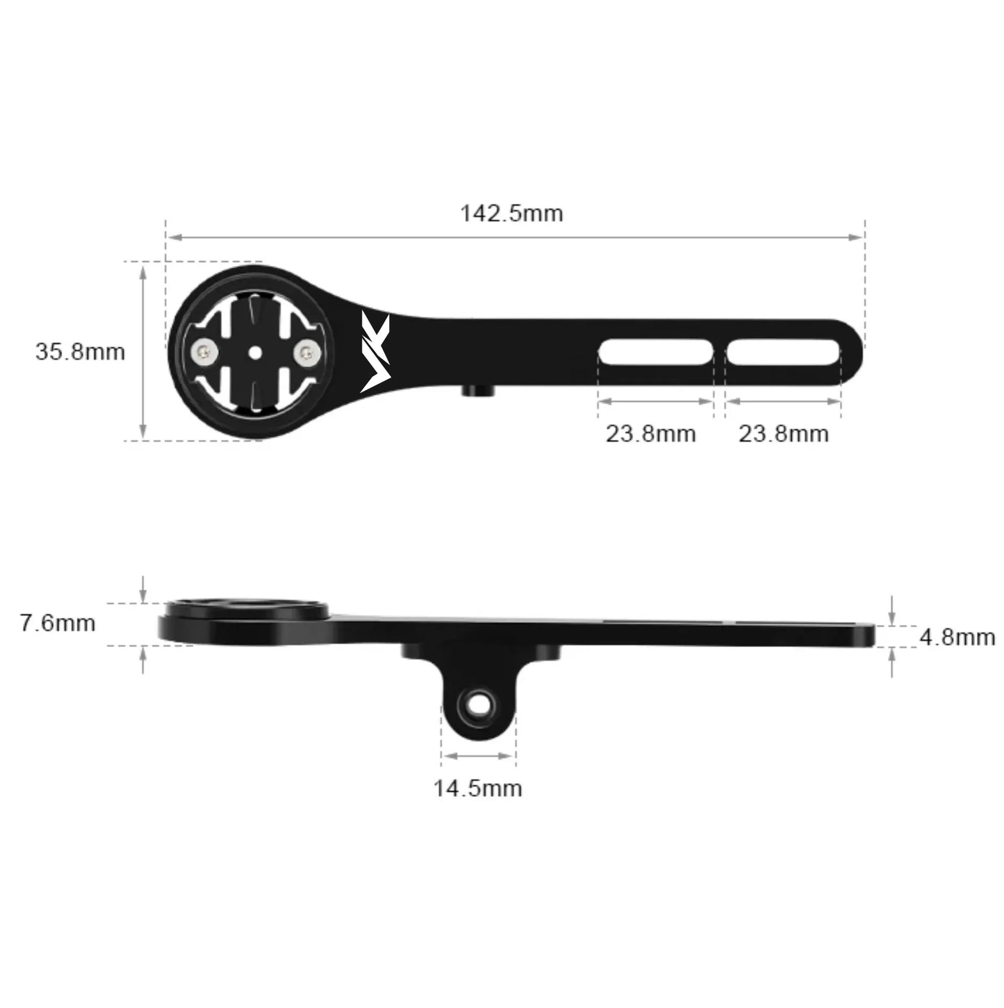 Support compteur Garmin pour cintres aérodynamiques – Fixation sous cintre – vue 3