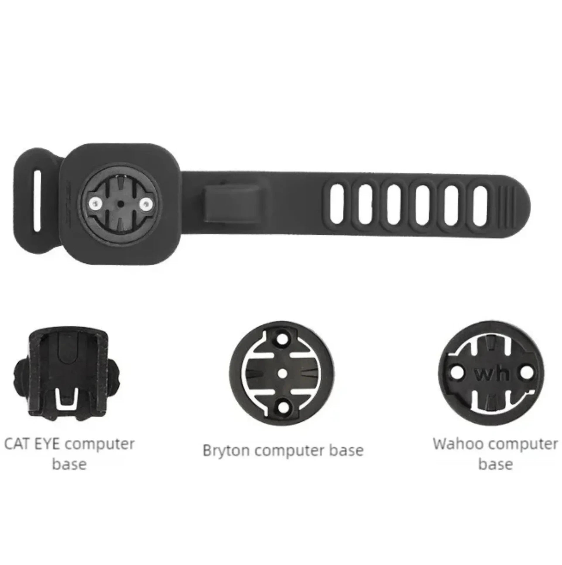 Support compteur vélo silicone fixation rapide Garmin Bryton Wahoo Xoss - Noir – vue 2