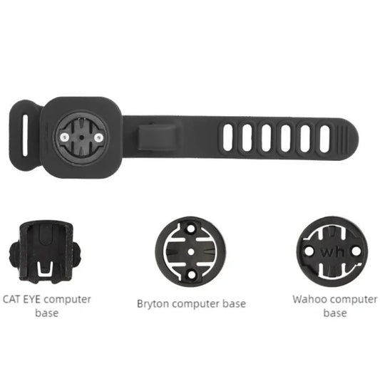 Support compteur vélo silicone fixation rapide Garmin Bryton Wahoo Xoss - Noir