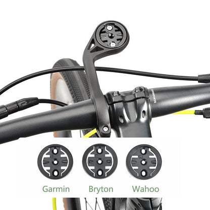 Support déporté XL bras allongé optimisé pour Garmin 1030/1040/1050 - Wahoo - Bryton + fixation éclairage ou gopro
