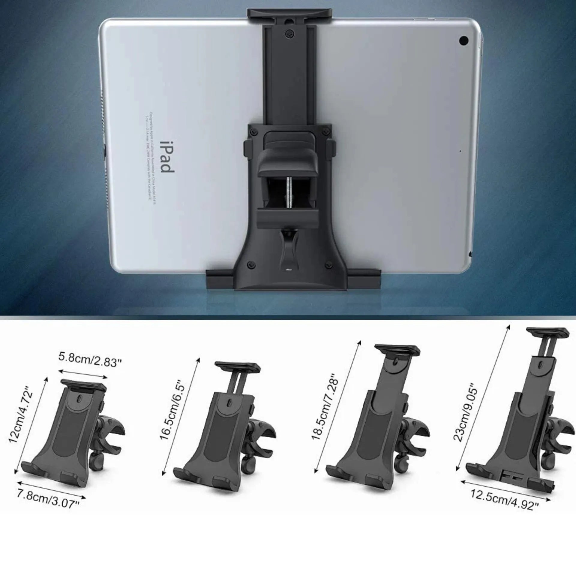 Support vélo pour tablette et smartphone – Guidon 18 à 50 mm, rotation 360° – vue 6