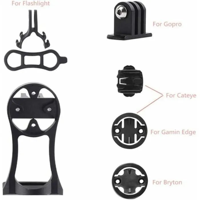 Support vélo universel en aluminium – Compatible Garmin, Bryton, Cat Eye et GoPro – vue 4